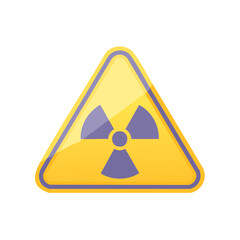 Fototapeta na wymiar Radiation hazard sign illustration on black backdrop, simple icon design