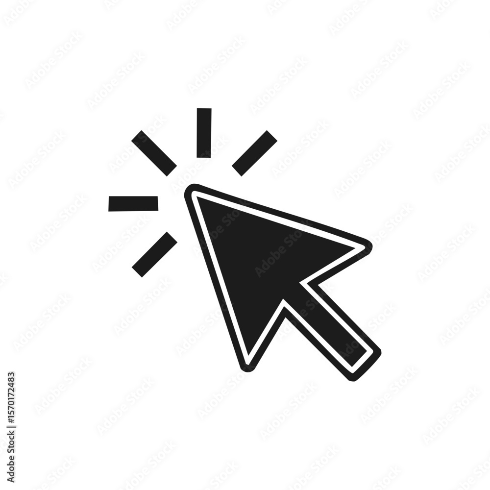 Fototapete cursor icon on black background showing website or software navigation with a simple design and poin