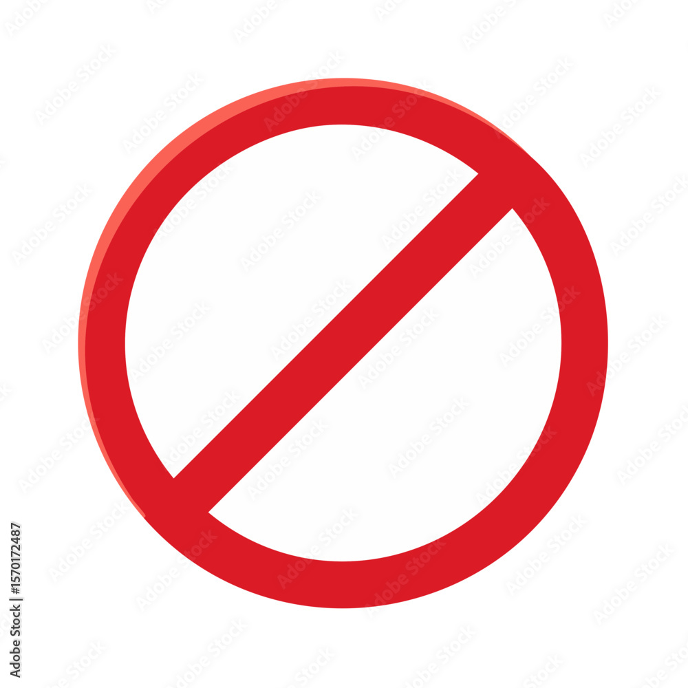 Poster prohibition symbol simple red round restriction sign no entry forbidden circle with slash over black