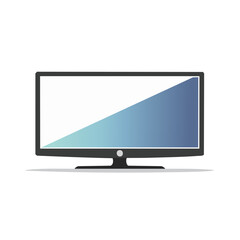 Fototapeta premium Flat Screen Television with White to Blue Gradient Mockup for Content Insertion in Digital Media