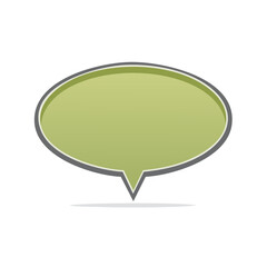 Fototapeta premium Speech Bubble with space for Text in Olive Green, Gray, and White on Black Background