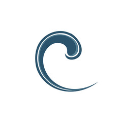 Fototapeta premium Elegant Blue Wave Curl on Black Background, Abstract Vector Design Element