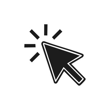 Cursor icon on black background showing website or software navigation with a simple design and pointer symbol for computer use