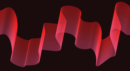 Abstract Wave Background Stylized Lines Art Red Vector Illustration