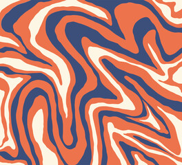 Marble hand drawn colorful background. Liquid wavy texture vector illustration. Fluid inky effect design. Psychedelic groovy surface drawing.