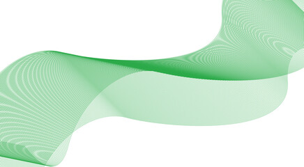 Abstract Wave Background Green Stylized Lines Art Vector Illustration