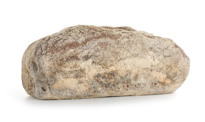 Loaf of tasty rye bread isolated on white background