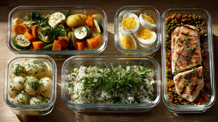 German-Style Meal Prep Containers with Balanced Healthy Dishes