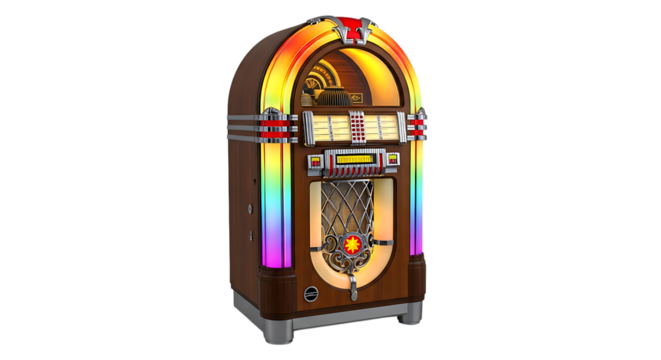 Vintage Jukebox Retro Music Player with Colorful Lights