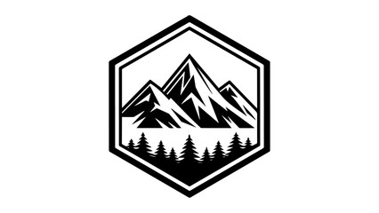 Abstract Line Art Mountain Logos – Scenic Nature Elements for Travel, Hiking, and Landscape Design Projects