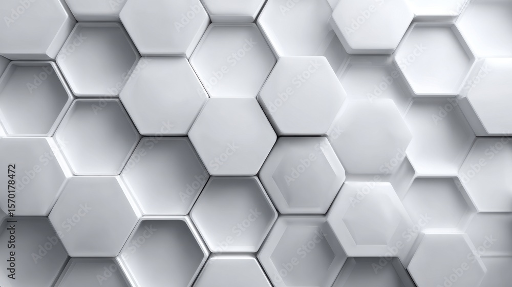 Poster close-up view of hexagonal tiles in a seamless arrangement, creating a clean, modern aesthetic. the 