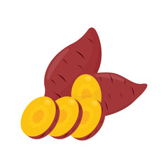 Sweet Potato Icon Vector Design.