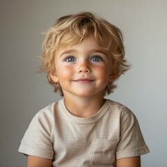 Fototapeta premium La mirada feliz de un niño inocente de un año de edad