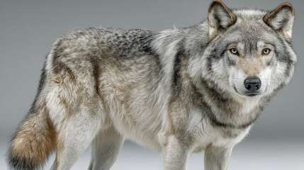 Obraz premium Gran lobo, ártico, gris, majestuoso y gigante.