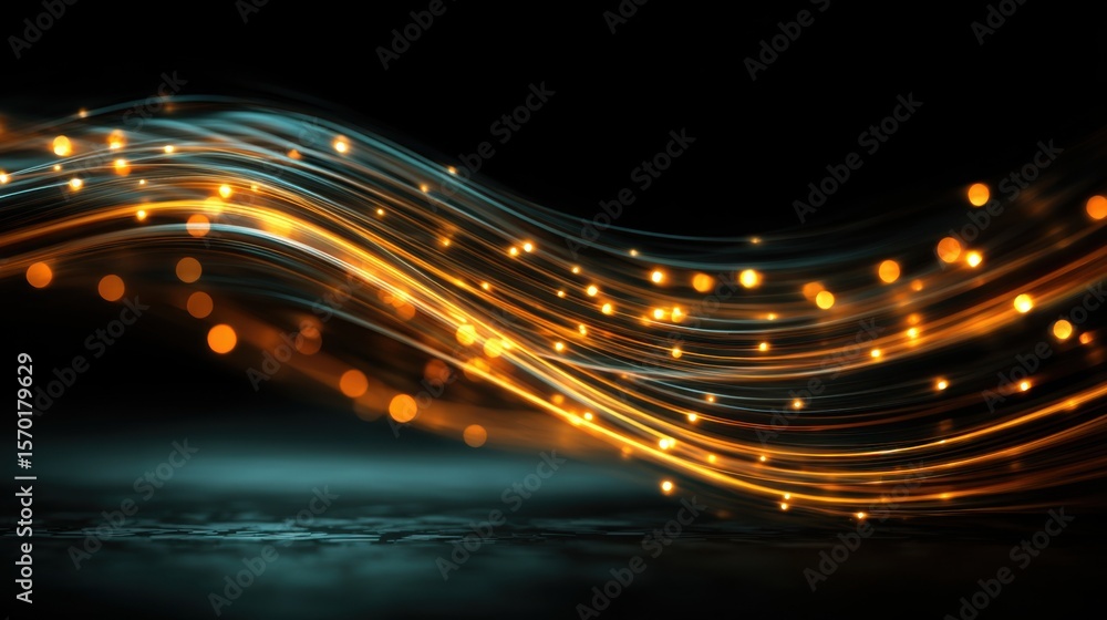 Aufkleber bright golden lights swirl gracefully across a dark background, creating an enchanting display. the 