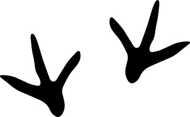 Fototapeta premium Monochrome vector graphic of a turkey's claw prints