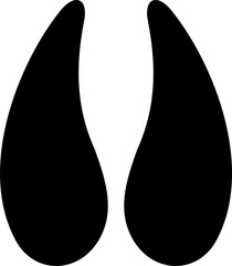 Monochrome vector graphic of a cow's foot print