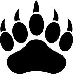 Monochrome vector graphic of a bear's paw print © Anthony