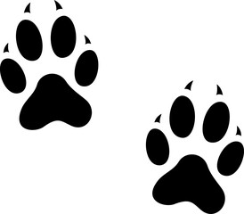 Monochrome vector graphic of a foxes paw prints