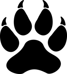 Monochrome vector graphic of a lion's paw print © Anthony