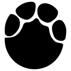 Transparent PNG file of Monochrome vector graphic of an elephant's foot print