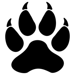 Transparent PNG file of Monochrome vector graphic of a lion's paw print