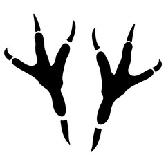 Transparent PNG file of Monochrome vector graphic of an owl's claw prints