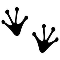 Transparent PNG file of Monochrome vector graphic of a frog's foot prints