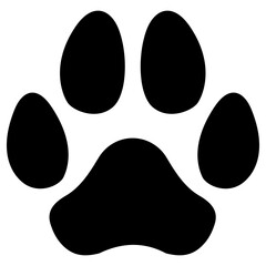 Transparent PNG file of Monochrome vector graphic of a dog's paw print