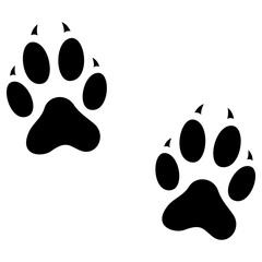 Transparent PNG file of Monochrome vector graphic of a foxes paw prints