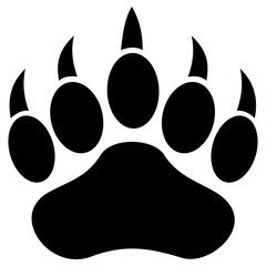Transparent PNG file of Monochrome vector graphic of a bear's paw print