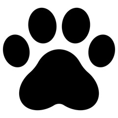 Transparent PNG file of Monochrome vector graphic of a cat's paw print © Anthony