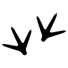 Transparent PNG file of Monochrome vector graphic of a chicken's claw prints