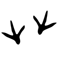 Transparent PNG file of Monochrome vector graphic of a turkey's claw prints