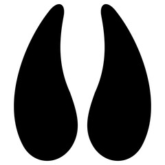 Transparent PNG file of Monochrome vector graphic of a cow's foot print