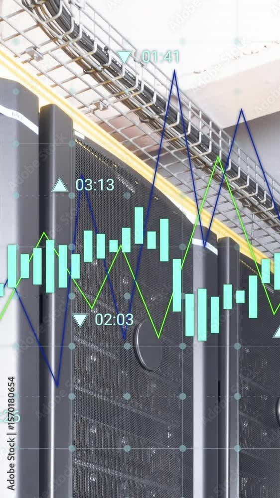 Poster animation of data processing over computer servers