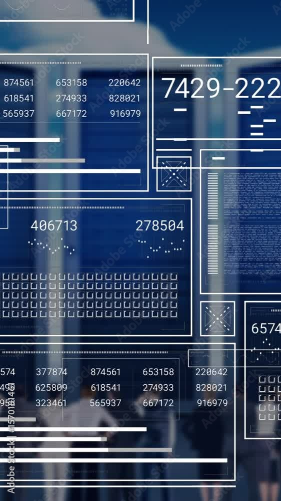 Poster animation of data processing over computer servers