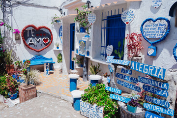 Santorini Colombia: a picturesque town with white and blue Greek-style houses in Colombia
