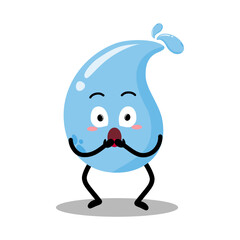 Cute Hand Drawn Surprised Water Drop
