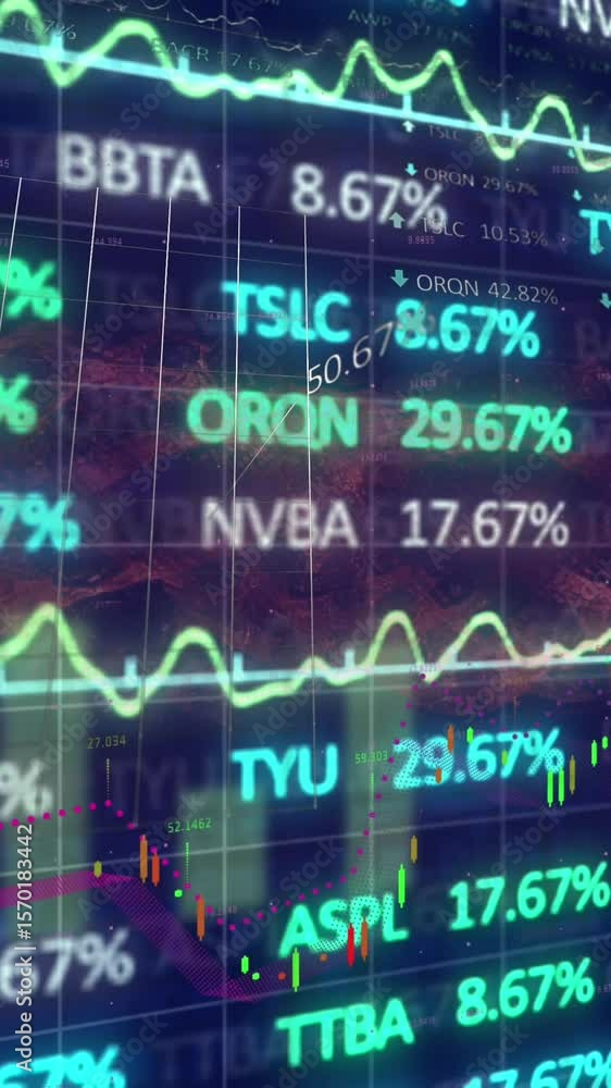 Poster animation of financial data processing over grid