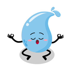 Cute Hand Drawn Relaxed Yoga Water Drop