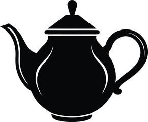 tea pot icon vector silhouette
