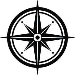 compass drawing icon vector silhouette