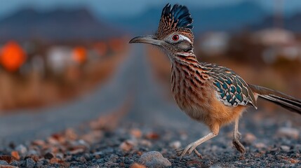 Roadside bird in focus