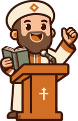 Vector illustration sketch design of religious leader giving a sermon about goodness
