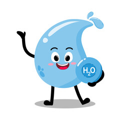 Cute Hand Drawn Water Drop Holding Water