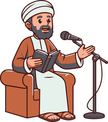 Vector illustration sketch design of religious leader giving a sermon about goodness