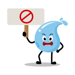 Cute Hand Drawn Protesting Water Drop