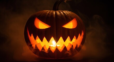 Fototapeta premium Carved pumpkin halloween symbol