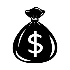 Vector illustration of a money bag with a dollar symbol